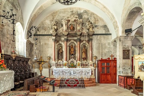 Altar in St Mark's Cathedral in Korcula, Croatia, Europe