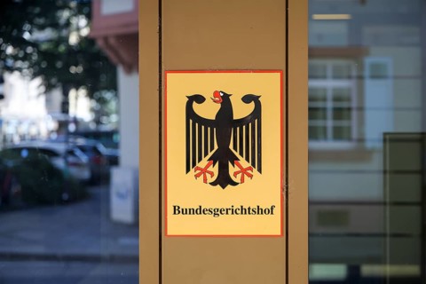Karlsruhe, Baden-Württemberg, Germany, Federal Court of Justice, sign with the Federal Eagle emblem