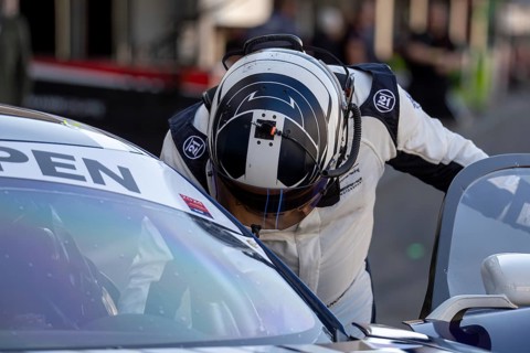 10 May 2024, Hockenheimring Germany : Michael Blanchemain France climbs into the cockpit of his car