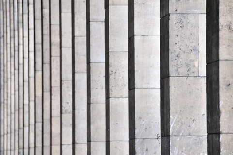 Column row, main railway station in Stuttgart, Baden-Württemberg, Germany, Europe