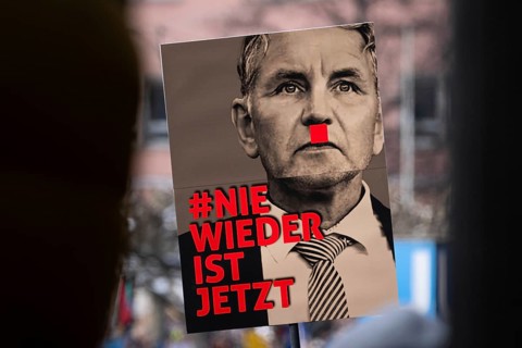 Around 20, 000 people gathered on the Römerberg in Frankfurt am Main on 20 January 2024 to