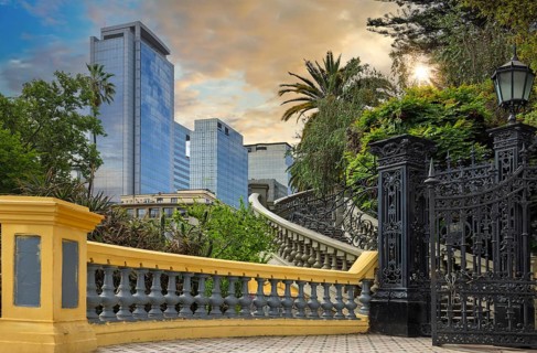 Santiago de Chile historic and business center in city downtown