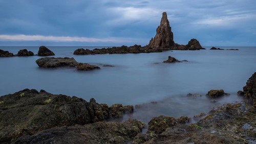 Rocky coast, Cabo de Gata-Nijar Natural Park, Almeria, Andalusia, Spain, Europe