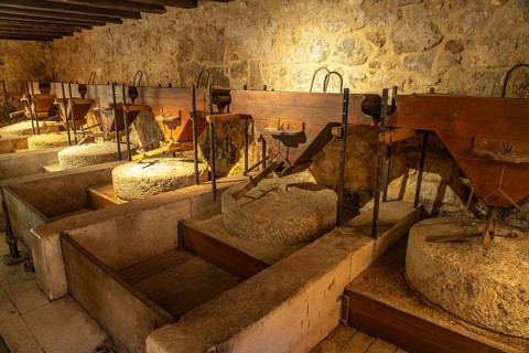 Old millstones in Krka National Park, Croatia, Europe