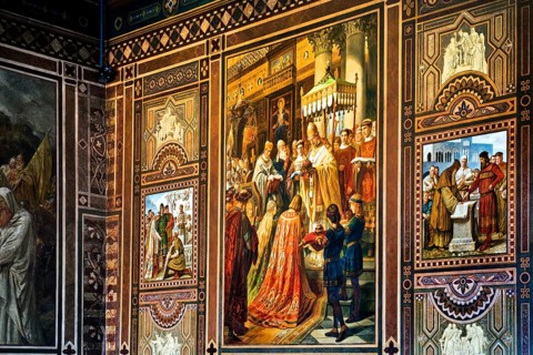 Cycle of wall paintings in the Kaisersaal Goslar in the spirit of Borussian historiography by