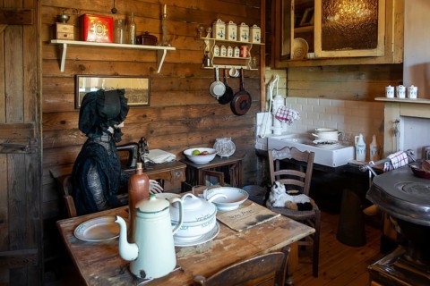 American style wooden emergency house at WW1 Memorial Museum Passchendaele 1917 about the Third