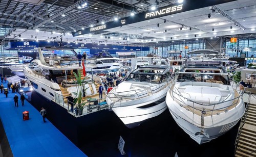 Luxury yachts, here English Princess yachts at the boot Düsseldorf trade fair, Düsseldorf, North