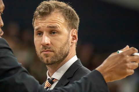 Heidelberg, 04.05.2024: Anton Gavel, coach of Ratiopharm Ulm, at his team's away game at Academics