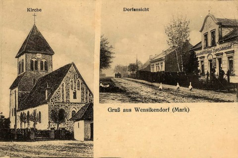 Historical postcard, picture postcard, greeting from Wensikendorf (Mark), Oberhavel, Brandenburg,