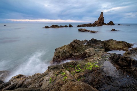 Rocky coast, Cabo de Gata-Nijar Natural Park, Almeria, Andalusia, Spain, Europe