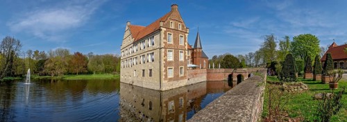 Moated castle Hülshoff, Havixbeck, Münsterland, North Rhine-Westphalia, Germany, Europe