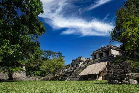 Beautiful pyramid that you can see in the temples of Palenque. Yucatan, Mexico, Central America
