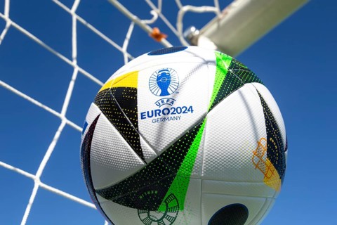 Symbolic image UEFA-EURO 2024: Close-up of the official match ball for the 2024 European Football