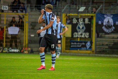 Football 3rd division, 2024/25 season, matchday 32: Waldhof Mannheim vs SpVgg Unterhaching***Samuel