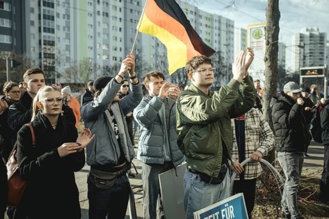 Demonstrators at the final rally of Beatrix von Storch and the AfD in the Bundestag election