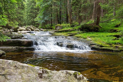 Mummelfall, Mummel waterfall near Harrachsdorf in the Giant Mountains, Czech Republic, Europe