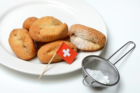 Schenkeli on a plate, sweet pastry for carnival time, Switzerland, Europe