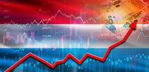 Luxembourg financial growth on market graph. luxembourg economic growth on financial graph