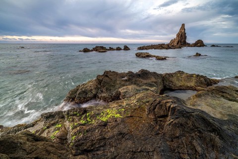 Rocky coast, Cabo de Gata-Nijar Natural Park, Almeria, Andalusia, Spain, Europe