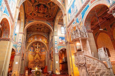 Beautiful St. Mary's Church inside in the old town of Gengenbach in the Black Forest, Germany,