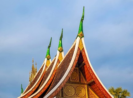 Roof of Wat Xieng Thong Sim ordination hall, Luang Prabang, Laos, Asia