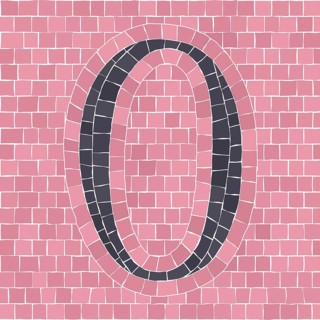 Mosaic tiles letter O. EPS 10 editable flat design vector seamless horizontal pattern