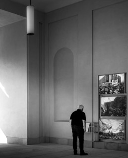 Black and white photograph, The City Palace with the Humboldt Forum in Berlin, Germany, Europe