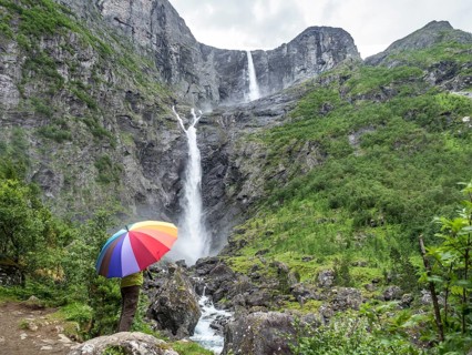 Waterfall Mardalsfossen, one of the highest norwegian waterfalls Norway