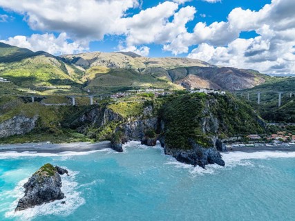 Crawford Beach Marinella from a drone, San Nicola Arcella, Cosenza, Calabria, Italy, Europe