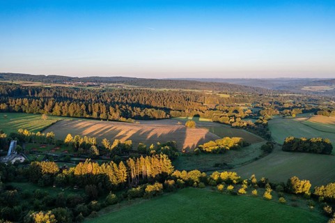 Sunrise near Steinau an der Straße, Hesse, Germany, Europe