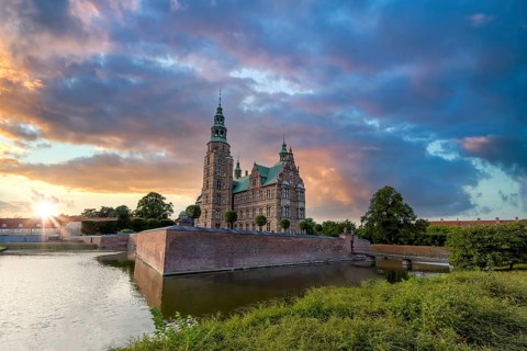 Famous Rosenborg castle, one of the most visited tourist attractions in Copenhagen