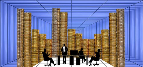 Symbol photo, financial market, stock market, charts, chart prices, rising, falling, telephoning
