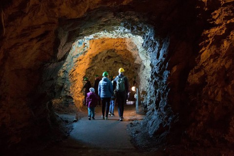 Visitors to the Felsendome Rabenstein show mine, Chemnitz, Saxony, Germany, Europe