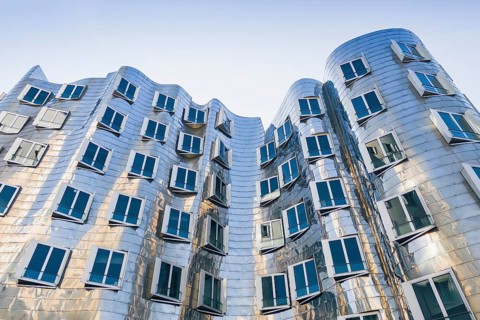 Building, Frank O. Gehry, Media Harbour, Harbour, Düsseldorf, North Rhine-Westphalia, Germany,
