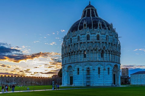 Baptistery at sunset, Pisa Tuscany, Italy, Europe