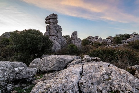 Bizarre limestone rock formations, El Torcal nature reserve, Torcal de Antequera, Malaga province,
