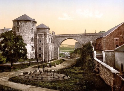 Chateau des Comtes, Namur, Belgium, ca 1895, Historical, digitally restored reproduction from a