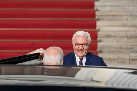 Joe Biden (46th President of the United States) is received by Frank-Walter Steinmeier (President