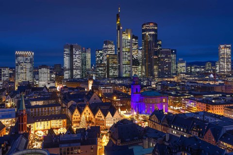 St Paul's Church in Frankfurt am Main will be illuminated in blue in the middle of the Christmas