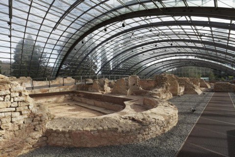 Roman bath ruins Badenweiler, swimming pool remains, spa town Badenweiler, Black Forest,