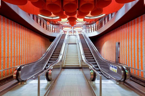 Pannenhuis metro station, Brussels, Brabant, Belgium, Europe