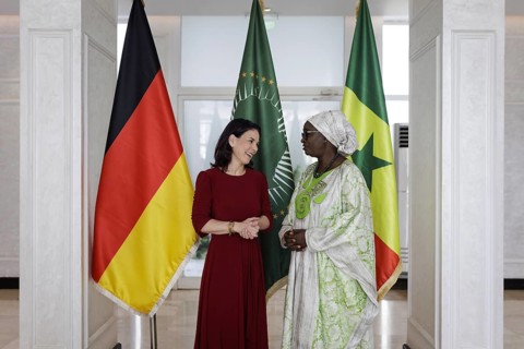Annalena Bärbock (Alliance 90/The Greens), Federal Foreign Minister, recorded during a meeting with