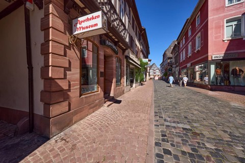 Pharmacy museum with nose sign in the main street in Miltenberg, Lower Franconia, district of