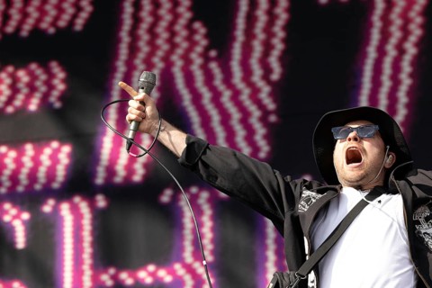 Adenau, Germany, 7 June 2024: Enter Shikari (Roughton Rou Reynolds, singer) play at Rock am Ring.