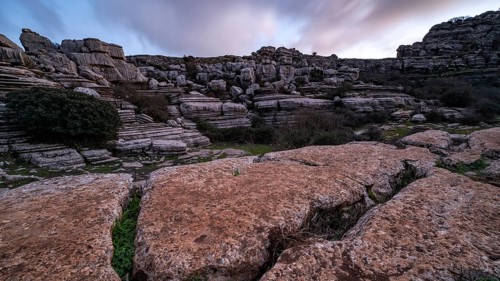 Bizarre limestone rock formations, El Torcal nature reserve, Torcal de Antequera, Malaga province,