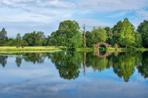 The High Bridge in Wörlitz Park, Garden Kingdom of Dessau-Wörlitz, Wörlitz, Saxony-Anhalt Germany