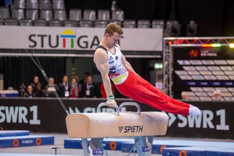 EnBW DTB-Pokal Stuttgart 2025, Mixed Cup***Nils Dunkel Germany on pommel horse