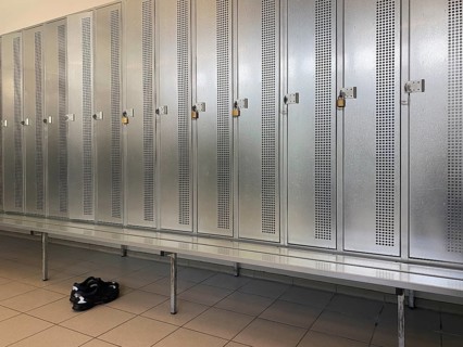 Interior photo, locker, changing room, changing cubicle, clothes lockers, sports shoes, Stuttgart,