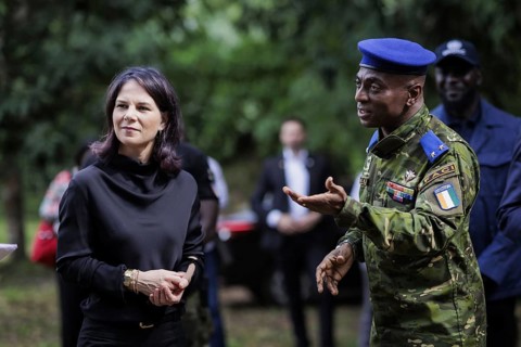 Annalena Bärbock (Alliance 90/The Greens), Federal Foreign Minister, during a visit to the