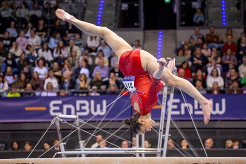 EnBW DTB-Pokal Stuttgart 2025, Mixed Cup***Rose Woo Canada on the balance beam